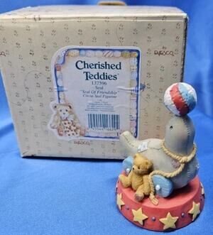 Cherished Teddies "Seal of Friendship" Circus Seal Ball Bear Enesco 1995 NIB